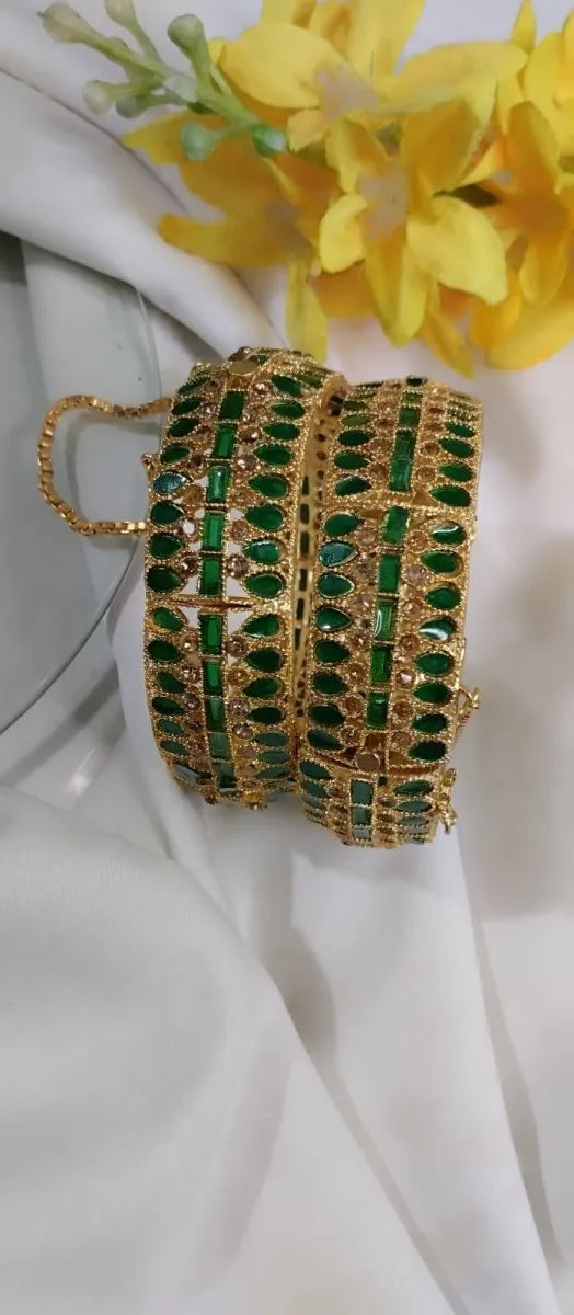 Stone Openable Bangles – Traditional Festive Wear