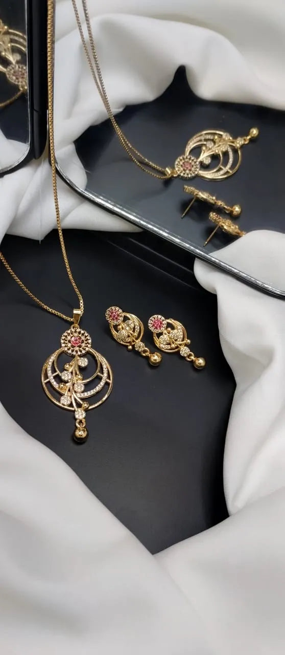 Gold plated zercon locket set