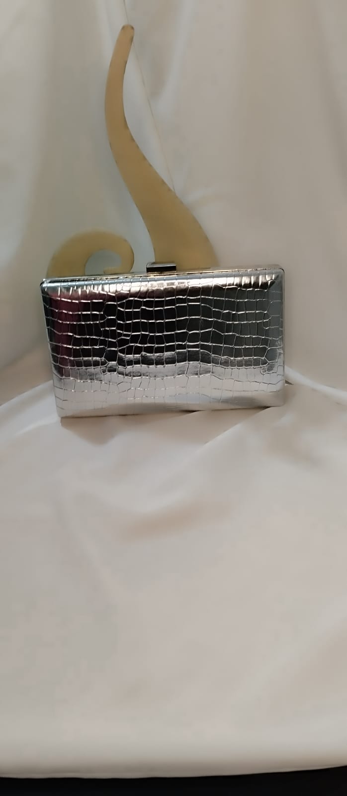 Crocodile glossy clutch