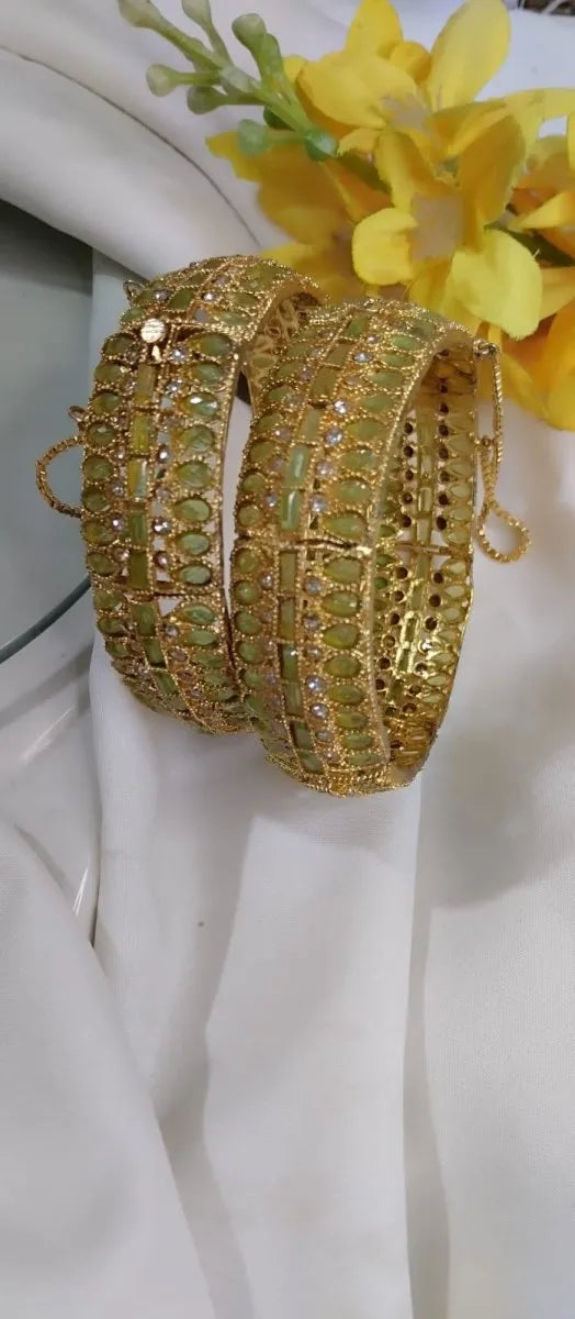 Stone Openable Bangles – Traditional Festive Wear