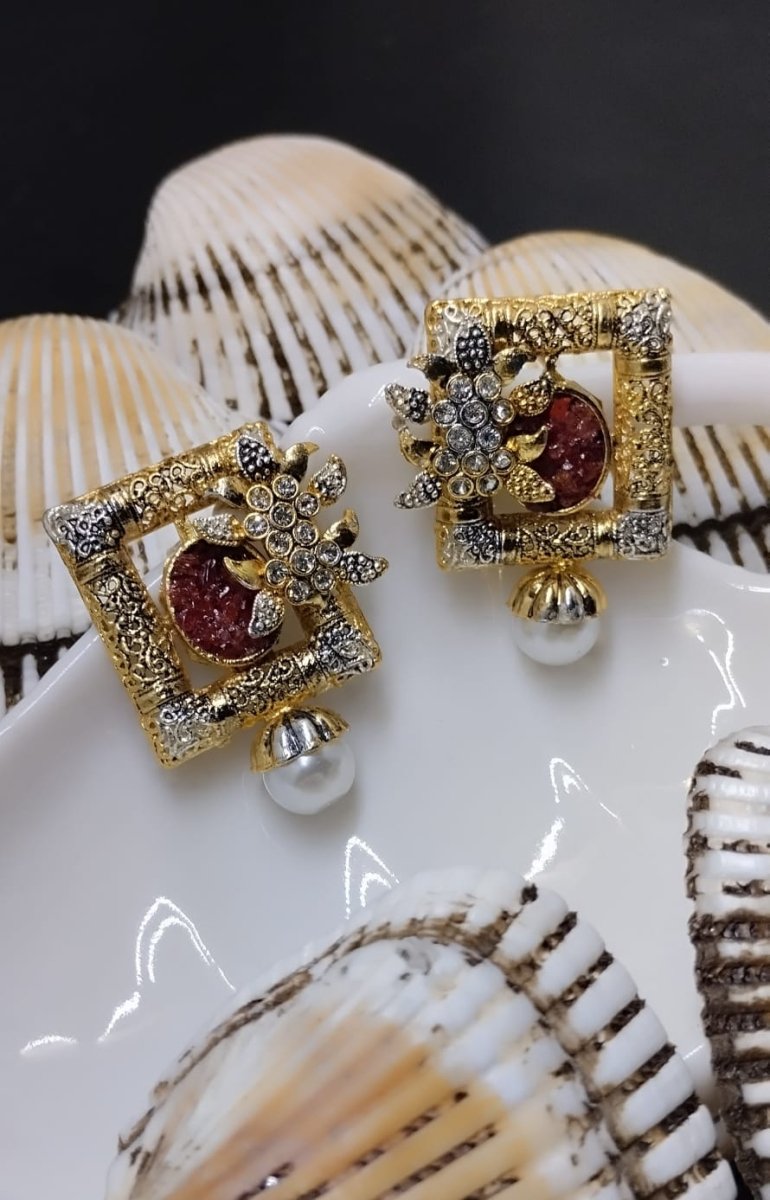 Crushstone designer earrings